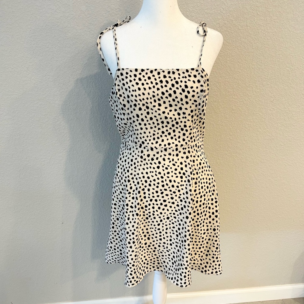 Black and white mini dress